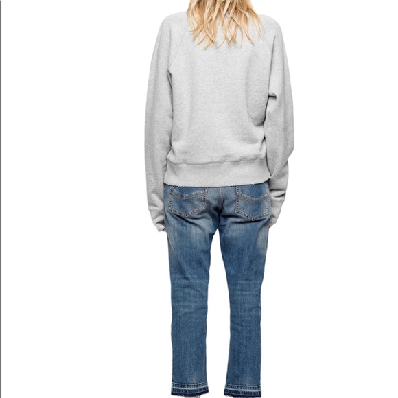 Zadig & Voltaire Embroidered Cotton Sweatshirt in Grey - Picture 3 of 9